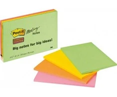 3M Lapeliai super lipnūs susitikimų užrašams Post-it® 152x101mm 4 vnt. po 45 lapeliai