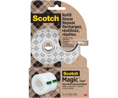 3M SCOTCH lipnios juostos dozatorius, nerūdijančio plieno + 2 x Magic™ juostos, 19 mm x 13,9 m, sidabrinės spalvos