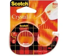 Lipni juosta Scotch Crystal Clear, 19mmx7,5m, su laikikliu