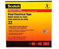 3M 19mm x 33m juoda PVC Scotch 22 (80012017044)