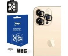 Apple iPhone 13 Pro Max / 13 Pro 9H Apsauginis stiklas kamerai 3mk Lens Protection Pro serijos objektyvas – auksinis