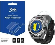 „3mk Watch Protection™“ hibridinis stiklas prieš „FlexibleGlass Lite“, esantis „Huawei Watch Ultimate“