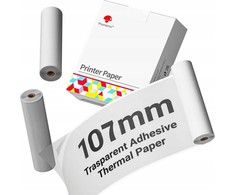 Phomemo3x Papier Kasetė Rolka Naklejka Permatomas 110mm do Phomemo M832 M04 S AS / Q22-TTRMS-107