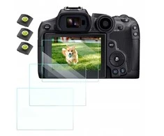 3 vnt. 9H stiklinių ekrano apsaugų ir 3 vnt. blykstės dangtelių rinkinys, skirtas „Canon EOS R6 II“, „R6“, „R7“ / „K&amp;F Concept“ / SKU.2202