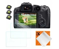 3 vnt. 9H stiklinių ekrano apsaugų ir 3 vnt. blykstės dangtelių rinkinys, skirtas „Canon EOS R6 II“, „R6“, „R7“ / „K&amp;F Concept“ / SKU.2202