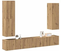 TV staliukas 4 dalių sieninis televizoriaus spintelės komplektas Artisan Oak