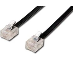 4 laidų telefono laidas, RJ11 M - RJ11 M, 6 m, juoda, ADSL modemo taupymui