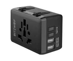 Blitzwolf BW-TA1 4 viename kelioninis adapteris su 2 USB + C + PD 20W