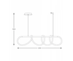 4concepts Zuma Line Balbo 20006PM-GD pakabinamas šviestuvas, modernus dizainerio metalinis šviestuvas, 1x45W LED, 3000K/4000K/6000K, auksinė/balta