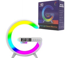 4kom.pl ECOBOX* Naktinė lempa LED Įkroviklis INDUKCYJNA QI Garsiakalbis ZEGAR BUDZIK RGB MAŁA