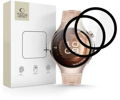 „Tech-Protect Glass Flex+“ 2 hibridinių stiklų pakuotė, skirta „Huawei Watch 5“ 46 mm laikrodžiui – juoda