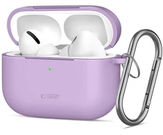 „Tech-Protect“ silikoninis dėklas su kabliuku, skirtas „AirPods Pro“ ausinėms - Violetinė