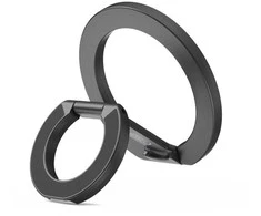 Juodas magsafe žiedas telefonui su laikikliu pirštui „Tech-Protect MMR400 Magnetic Magsafe”