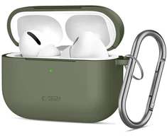 „Tech-Protect“ silikoninis dėklas su kabliuku „AirPods Pro“ – alyvuogių spalvos