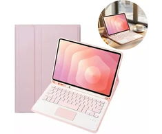 4kom.pl Dėklas i Klaviatūra touchpad do Samsung Galaxy S11 X730 X736 uchwyt na rysik, rožinė