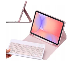 4kom.pl Dėklas su klaviatūra do Galaxy Tab S10 Lite 10.9'' SM-X406 SM-X400 2025 ochronne rožinė