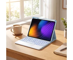4kom.pl Dėklas su klaviatūra do Xiaomi Pad 7 / Pad 7 Pro 11.2 na rysik / Xiaomi Pad 7 Pro, mėlyna - ochronne su podstawką