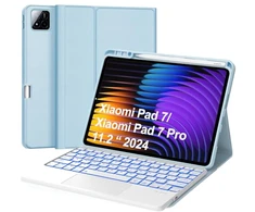 4kom.pl Dėklas su klaviatūra do Xiaomi Pad 7 / Pad 7 Pro 11.2 na rysik / Xiaomi Pad 7 Pro, mėlyna - ochronne su podstawką