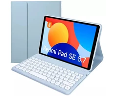 4kom.pl Dėklas su magnetyczną klaviatura Bluetooth do Xiaomi Redmi Pad SE 8.7 2024, mėlyna