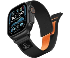 Tech-Protect NYLON ELITE Watch 8 / 9 / 10 / 11 / 12 / SE / ULTRA (44 / 45 / 46 / 49 MM) JUODA/ORANŽINĖ