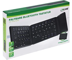 4kom.pl Klaviatūros Sulankstoma Bluetooth klaviatūra su jutikliniu skydeliu Juoda Bluetooth 5.4