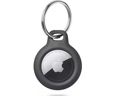 Dėklas Tech-Protect Rough Apple AirTag with ring – juodos spalvos