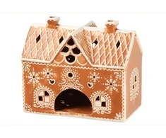 4Living Lampion ceramiczny domek su piernika, 8,5 x 15,5 x 13,5 cm