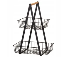 4Living Rack Grid 2 sluoksnių su bambuko rankena