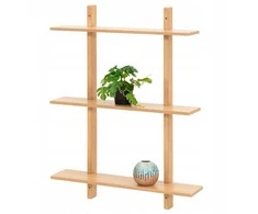 4Living Pušinė lentyna su trimis lentynomis, 80 x 60 x 15 cm