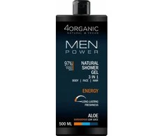 4Organic Men Power natūrali dušo želė 3in1 Energy 500ml