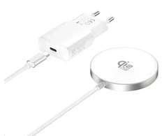 4smarts belaidis įkroviklis Qi2/MagSafe įkrovimo rinkinys 25W, 1,5 m, baltas