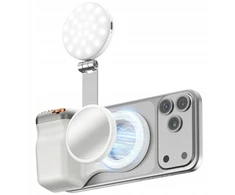 Magnetic smartphone holder with 4smarts photographic grip fill light and wireless control baltas