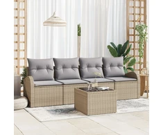 Sodo Sofų Rinkinys Smėlio 55 x 55 x 37 cm poliratanas