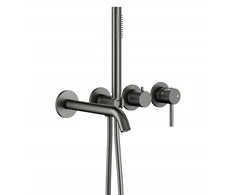 5039-411-61 / KFA / MOZA / Rinkinys WANNOWY PODTYNKOWY Z BATERIĄ 3-OTW, 2-FUNK GUN METAL Pilkas PVD /