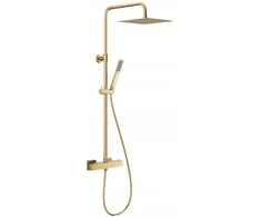 Dušo rinkinys KFA 5746-920-39 / KFA / LOGON / PREMIUM LIETUS SU TERMOSTATINE NEPURŠKIAMA PRAUSIMO BATERIJA, PVD BRUSHED LIGHT GOLD