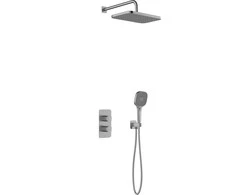 5759-501-61 / KFA / MALAGA / Rinkinys NATRYSKOWY PODTYNKOWY TERMOSTAT , PVD GUN METAL Pilkas /