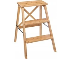 5five Simply Smart Bamboo Sulankstomos kopėčios, žemos, bambukinės, 3 pakopos, 63,5 cm