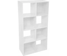 5five Simply Smart Knygų lentyna, 8 lentynos, MDF, 68x32x134 cm, balta