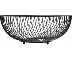 5five Simply Smart Ažūrinis vaisių dubuo iš juodo lenkto metalo ant trijų rutulinių kojelių BLAC TORSADE FRUIT BASKET 30cm
