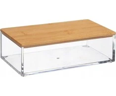 5five Simply Smart Bamboo Vonios organizatorius SELENA, išilginis su bambukiniu dangčiu