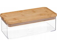 5five Simply Smart Bamboo ESKE birių produktų konteineris, išilginis su bambukiniu dangteliu, 1L