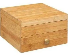 5five Simply Smart Bamboo BAMBUKO papuošalų dėžutė su veidrodžiais, 15x15x9,5 cm