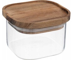 5five Simply Smart Hermetiškas stiklinis indas su mediniu dangteliu, 400 ml