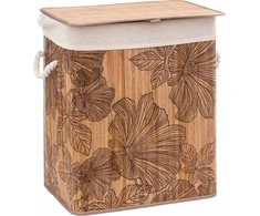 5five Simply Smart BAMBOO skalbinių krepšelis su gėlių motyvu, 60 l