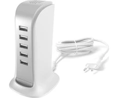Dudao A5EU 5x USB įkroviklis + maitinimo laidas (baltas)