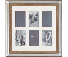 Langelis Beliani Multiframe 6 nuotraukos veidrodis tamsios medienos SINTA
