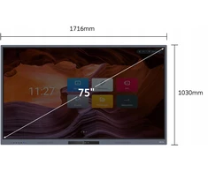 75HD1 METZ interaktyvus monitorius 75 colių 4K lietimui jautrus DLED Wi-Fi6 LAN 4GB/32GB 24/7 Android 11 su sieniniu laikikliu