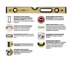 EXPERT 80 cm anoduotas gulsčiukas „MAX LEVEL GOLD 90 0 45 ST“ magneto laikiklis []