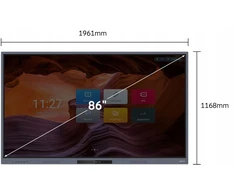 86KD1 METZ interaktyvus monitorius 86 colių 4K lietimui jautrus DLED Wi-Fi6 LAN 8GB/128GB 24/7 Android 11 su sieniniu laikikliu
