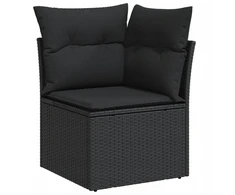 Sodo Sofų Rinkinys 9 pcs Juoda poliratanas
